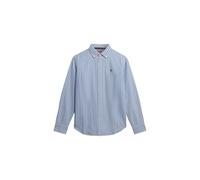 Hemdbluse SUPERDRY "SLIM OXFORD BD L/S SHIRT", Damen, Gr. XL, broker blau stripe, Web, Obermaterial: 100% Baumwolle, gestreift, slim fit normal, Manschette, Blusen Hemdbluse, Baumwolle, slim fit (3222
