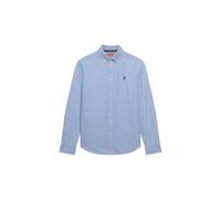 Superdry Damen Oxford Langarmhemd mit schmaler Passform Blau Pink Gestreift 42