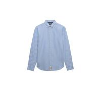 Superdry Damen Oxford Langarmhemd mit schmaler Passform Broker Blau Gestreift 42