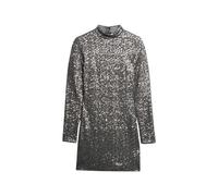 Superdry Damen Mock Neck Minikleid Kleid, Gunmetal Sequin, 36