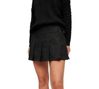 Superdry Low Rise Pleated Kurzer Rock M Grey Tones Check