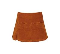 Superdry Damen Plissierter Vintage Minirock aus Cord Caramel Café 42