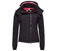 Superdry Damen Pop Arctic SD-Windcheater mit Kapuze und Reißverschluss Dunkel Anthrazit/Helles Neonpink 36