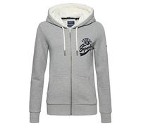 Superdry Damen Pride and Craft Kapuzenjacke mit Reißverschluss Grau Meliert 40