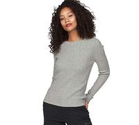 Superdry Damen Pullover LUX MINI CABLE KNIT Zopfmuster (Grau, L)