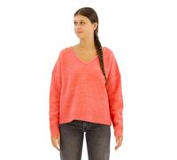 Superdry Damen Pullover mit V-Ausschnitt in Übergröße Korallenrot Twist 34