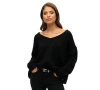 Superdry Damen Pullover mit V-Ausschnitt in Übergröße Schwarz 38