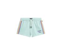 Superdry Damen Rainbow Shorts mit Logo und Seitenstreifen Grau Grün 42