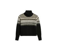 Superdry Damen Rollkragenpullover mit Norwegermuster Schwarz 40