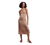 Superdry Damen Satin CAMI MIDI Slip Dress Kleid, Holzrauch, 36