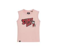 Superdry Damen Schmal geschnittenes Retro-Tanktop mit Verzierung Somon Pink Meliert 44