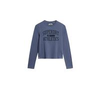 Superdry Damen Schmales Athletic Essentials Ringel-Langarmshirt Mariner Marineblau 38