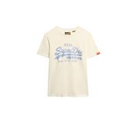 Superdry Damen Schmales Vintage Logo T-Shirt mit Strass Dusty White 38
