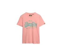 Superdry Damen Schmales Vintage Logo T-Shirt mit Strass Pfirsich Bernstein 40