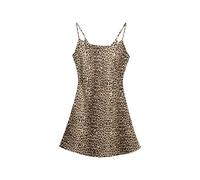 Superdry Damen Schräg geschnittenes Mini-Trägerkleid Diagonal Leopard 36