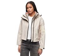 Superdry Damen SD Windbreaker Jacke mit Kapuze und Stickerei Chateau Grau 42