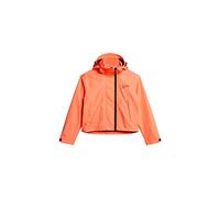 Superdry Damen SD Windbreaker Jacke mit Kapuze und Stickerei Pastelline Korallrot 44
