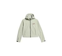 Outdoorjacke SUPERDRY "HOODED SOFT SHELL TREKKER JKT" Gr. S, grau (puritan grey) Damen Jacken (83574115-S) puritan grey