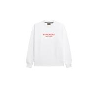 Superdry Damen Sport Luxe Sweatshirt mit Rundhalsausschnitt Brillant Weiß 36