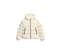 Superdry Damen Sports Steppjacke mit Kapuze Wollweiß Größe 44