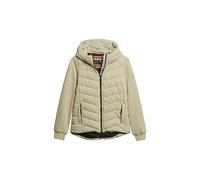 Superdry Damen Storm Hybrid Steppjacke mit Kapuze Pelikan Beige 38