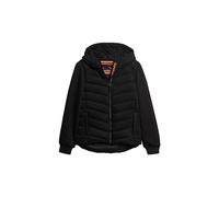 Superdry Damen Storm Hybrid Steppjacke mit Kapuze Schwarz 42