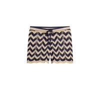 Superdry Damen Strick-Shorts mit Zickzackmuster Marineblau Gold Zickzack-Streifen 36