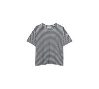 T-Shirt SUPERDRY "STUDIOS CREW TEE", Damen, Gr. XL, optic, schwarz stripe, Single Jersey, Obermaterial: 60% Baumwolle, 40% Lyocell, gestreift, relaxed fit normal, Rundhals, Shirts T-Shirt (45722357-XL