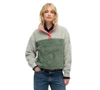 Superdry Damen Henley-Pullover Mash Up – Superweicher Teddy-Fleece Puritanisches Grau 44