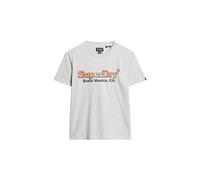 Superdry Damen T-Shirt in lässiger Passform mit Regenbogen-Logo Gletschergrau Meliert 40