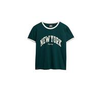 Superdry Ath Ess Ringer Fitted Kurzarm-t-shirt S Dark Pine Green
