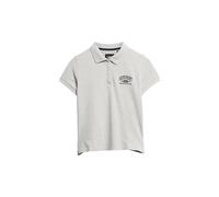 Superdry Damen Tailliertes Athletic Essentials Polohemd im 90er-Jahre-Stil Gletschergrau Meliert 44