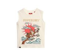 Superdry Damen Tattoo Tanktop mit Strassbesatz Winterweiß 44