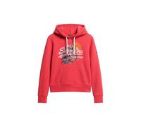 Superdry Damen Tokyo Hoodie mit Vintage-Grafiklogo Soda Pop Rot 40