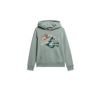 Superdry Damen Tokyo Vintage Logo Hoodie in lockerer Passform Helles Jadegrün 44