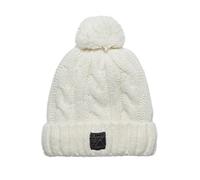 Superdry Damen Tweed Beaniemütze mit Zopfmuster Winterweiß 1SIZE