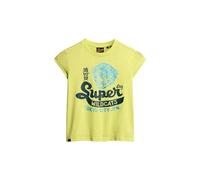 Superdry Varsity Burnout Cap Short Sleeve T-shirt Gelb S Frau (Herstellerartikelnummer: W1011404A-5AB-10)