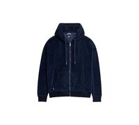 Superdry Damen Velours-Kapuzenjacke Kräftiges Marineblau 42