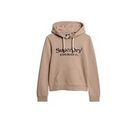 Superdry Damen Venue Hoodie mit Logo in Metallic-Optik Dunkelbeige Strukturiert 40