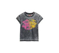 Superdry Damen Verblasstes T-Shirt mit Rock-Grafik und Flügelärmeln Tiefschwarz 44