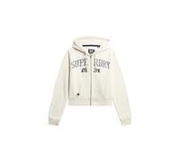 Superdry Damen Verkürzte Athletic Essentials Relaxed Kapuzenjacke Wüstenknochen Wollweiß 40