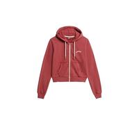 Superdry Damen Verkürzte Essential Kapuzenjacke mit Logo Bordeauxrot 36
