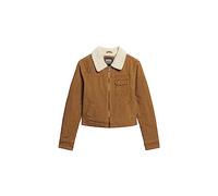 Superdry Damen Verkürzte Jacke mit Cordfutter Denim Co Tabakbraun 34