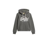 Superdry Damen Verziertes Hoodie mit Vintage-Logo und Grafikprint Verwaschenes Schwarz 42