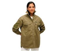 Superdry Damen Verziertes Oversize-Hemd im Military-Stil Moos Kaki 40