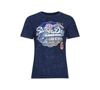 Superdry Damen Vintage Logo Itago T-Shirt Lauren Marineblau 38
