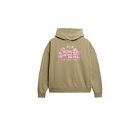 Superdry Damen Vintage Logo Strass Hoodie Dunkles Salbeigrün 36