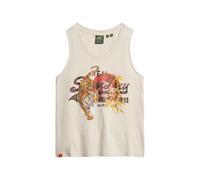 Superdry Damen Vintage Logo Tokyo Trägerhemd mit Rundhalsausschnitt Bimsstein Beige 40