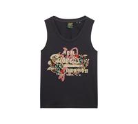 Superdry Damen Vintage Logo Tokyo Trägerhemd mit Rundhalsausschnitt Dunkel Anthrazit 38