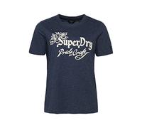 Superdry Damen Vintage „Pride In Craft“ T-Shirt Marineblau Meliert 40